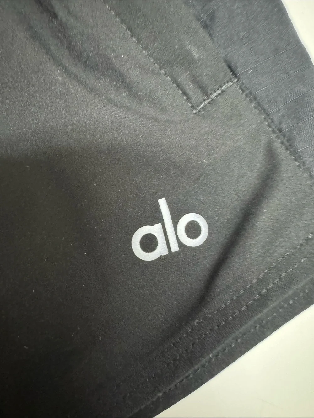 ALO Yoga Black Elastic Waist Athletic Shorts with Subtle Logo